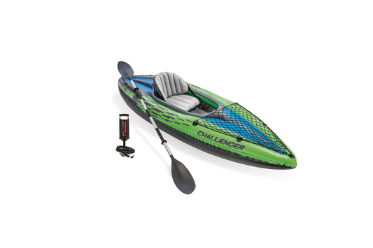 Kayak Inflable Intex Challenger K1 para 1 Persona con Remo y Bomba (274 x 76 cm) - 68305NP