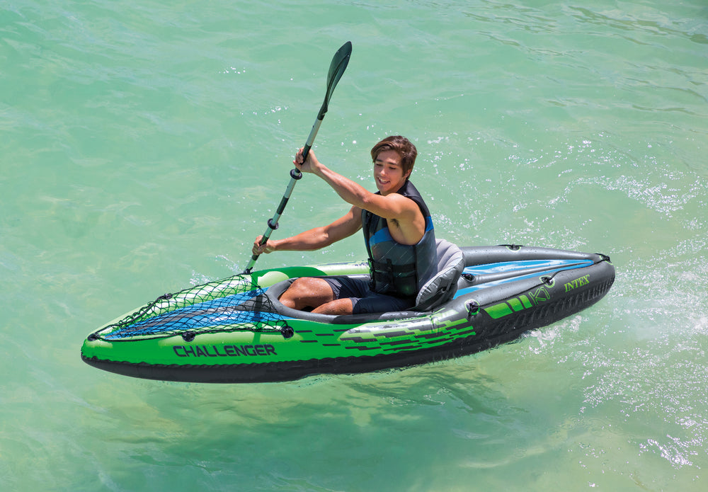 Kayak Inflable Intex Challenger K1 para 1 Persona con Remo y Bomba (274 x 76 cm) - 68305NP