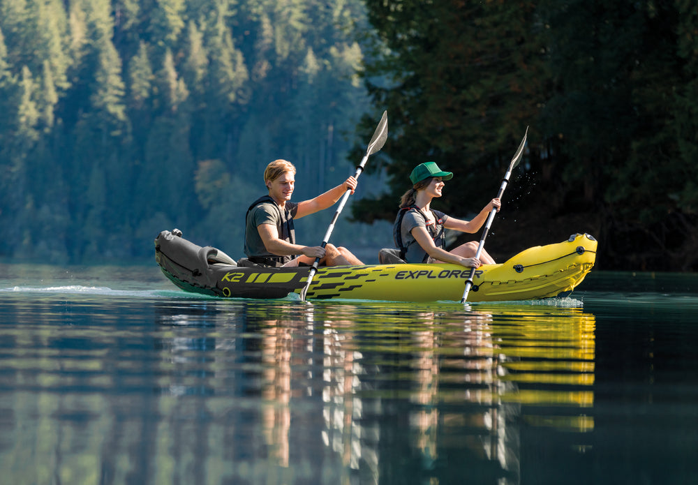 Kayak Inflable Intex Explorer K2 para 2 Personas con Remos y Bomba (312 x 91 cm) - 68307NP