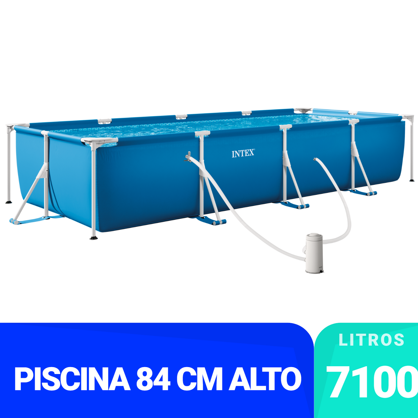 Piscina Estructural Intex Estructura Rectangular (450 x 220 x 84 cm) - 28274NP